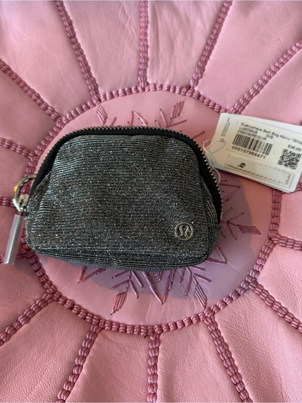 NWT Lululemon Everywhere Belt Bag Nano *Glitter Silver Graphite Grey Rare